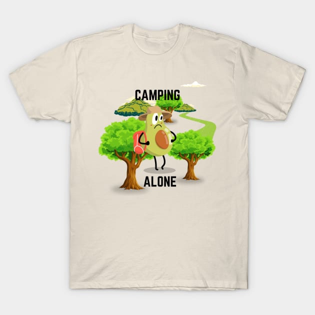 Cartoon Pear Camping Alone T-Shirt by NICHE&NICHE